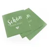 itenga 20x Serviette Schön dass du da bist Salbei grün Set Produktbild-Vorschau 2