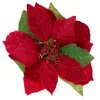 Betlémská hvězda Umělá sametová v květináči Poinsettia Náhled obrázku produktu 3