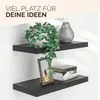 CASARIA® 3x Wandregal Holz Schwarz Regal mit Halterung 15kg Produktbild-Vorschau 3