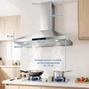 Campana extractora COSTWAY de 90 cm, modelo de pared, con Vista previa de la imagen del producto 8