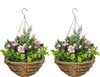 Outsunny Set aus 2 künstlichen Lisianthus-Hängepflanzen für Produktbild-Vorschau 1
