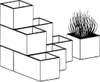 A tiered planter and a separate planter with grass. Náhled obrázku produktu