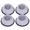 Four gray anti-vibration pads with black rubber bases are arranged in a 2x2 grid against a white background. Voir les images du produit