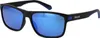 A pair of black and blue Polaroid sunglasses with blue mirrored lenses, shown from a slightly angled front view against a white background. Náhled obrázku produktu