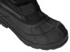 A close-up view of the toe and sole of a black winter boot. Voir les images du produit
