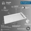 A diagram illustrating the features of a shower tray. Produktbild-Vorschau