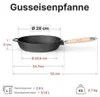 Gusseisen-Pfanne Ø28 cm TIEF Induktion abnehmbarer Produktbild-Vorschau 4