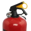A close-up view of the top part of a red fire extinguisher. Produktbild-Vorschau