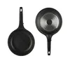 Two views of a black frying pan against a white background. Produktbild-Vorschau