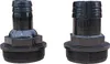 Two black plastic hose adapters are shown against a white background. Podgląd zdjęcia produktu