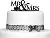 Oblique Unique Hochzeitstorten Topper Mr & Mrs Kuchendeckel Produktbild-Vorschau 1
