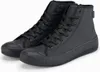 A pair of black high-top sneakers with a thick, textured sole, shown against a white background. Anteprima dell’immagine prodotto