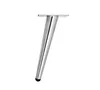 A single chrome furniture leg is shown against a white background. Voir les images du produit