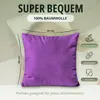 set di 2 copricuscini 100% cotone 40x40 cm Viola Anteprima dell’immagine prodotto 3