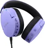A close-up, angled view of a purple and black gaming headset against a white background. Produktbild-Vorschau
