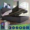 Lit rembourré Rangement Lit double LED avec USB Type C , Voir les images du produit 5