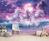 Fototapete Kinderzimmer Mädchen Einhorn Pferde - 350x250 cm Produktbild-Vorschau 2
