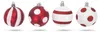 Juego de adornos para el árbol de Navidad - Rojo / Blanco - Vista previa de la imagen del producto 2