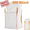 A large white industrial bag with orange straps and stitching, shown against a white background. A smaller diagram of a similar bag is visible in the lower right corner. Produktbild-Vorschau