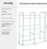 A product information graphic showing a metal shelving unit with dimensions and technical specifications. Náhled obrázku produktu