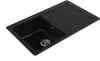A black kitchen sink with a drainboard, shown from a slightly elevated angle against a white background. Anteprima dell’immagine prodotto