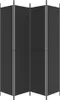 Möbel 4-tlg. Paravent Schwarz 200x220 cm Stoff - Paravents Produktbild-Vorschau 4