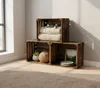Dřevěná bedna s plamenovým vzorem 50 x 40 x 30 cm – bedna Náhled obrázku produktu 5