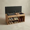 TRIA skrinka na topánky s sedadlom, 80 x 43 x 30 cm – hnedá Náhľad obrázku produktu 8
