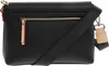 A black shoulder bag with a strap and a small tan tag. Anteprima dell’immagine prodotto