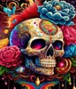 NORIMPEX Maloven nach Nummer Barevn Totenkopf mit Blumen Produktbild-Vorschau 3