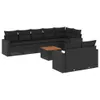 9-tlg. Garten-Sofagarnitur mit Kissen Schwarz Poly Rattan Produktbild-Vorschau 1