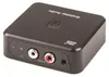 A black audio device with ports and labels. Anteprima dell’immagine prodotto