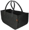 A dark gray felt tote bag with brown accents is shown against a white background. Náhled obrázku produktu