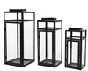 Laterne - Schwarz - 14 x 34 cm - Eisen - Glas - mit Produktbild-Vorschau 2