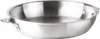 A stainless steel frying pan on a white background. Voir les images du produit