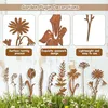 Gartenstecker Rost Blumen Gartendeko für Draußen,10er Produktbild-Vorschau 3
