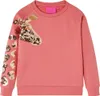 Kinder-Sweatshirt Gr. 92 Altrosa mit Pailletten-Giraffe Produktbild-Vorschau 1