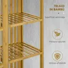 Otwarta szafa z bambusa z 2 drzwiami przesuwnymi, otwartymi Podgląd zdjęcia produktu 6