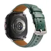 The back of a smartwatch with a green leather band is shown against a white background. Náhled obrázku produktu
