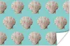 MuchoWow® Poster Muscheln - Muster - Blau 180x120 cm - Produktbild-Vorschau 1