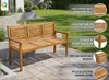 3-Sitzer Gartenbank aus Akazienholz, ca. 153 x 90 x 57 cm - Produktbild-Vorschau 15