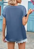 ASKSA Damen T-Shirt Sommer Satin Spitze V-Ausschnitt Produktbild-Vorschau 5