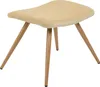 A beige upholstered stool with wooden legs on a white background. Náhled obrázku produktu
