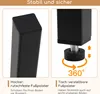 Close-up images of furniture legs, one with a protective cap and the other with an adjustable foot, illustrating stability features. Podgląd zdjęcia produktu