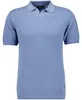 Ragman Strick-Pullover Kurzarm Resortkragen in blau