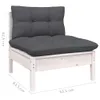 vidaXL 9-tlg. Garten-Lounge-Set mit Kissen Weiß Kiefer Produktbild-Vorschau 8