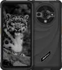 A black Ulefone Armor X31 smartphone is shown, displaying a black and white image of a snow leopard on its screen. The back of the phone, featuring a camera module and the Ulefone logo, is also visible. Produktbild-Vorschau