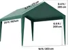 A diagram showing the dimensions of a green carport canopy. Anteprima dell’immagine prodotto