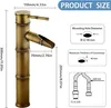 Bambusová umyvadlová baterie do koupelny, vodopádová Náhled obrázku produktu 2
