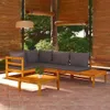 vidaXL 4-tlg. Garten-Lounge-Set mit Dunkelgrauen Kissen Produktbild-Vorschau 2